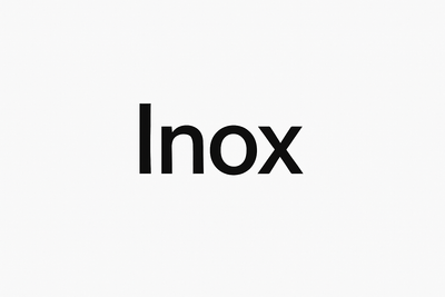 Plain white background, 500x500px with the word "Inox" on it in black text. The I is capitalized, while the nox is lowercase. 